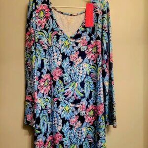 Lilly Pulitzer Dual Neck High Tide Navy Pineapple Paradise Kaisley Dress